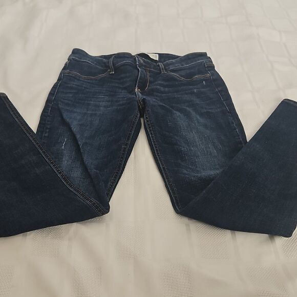 Abercrombie& Fitch Women's Mid-Rise Straight Leg Denim Jeans Dark Blue Washed 26 - Picture 15 of 16